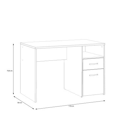 Bureau URO chêne artisan/blanc