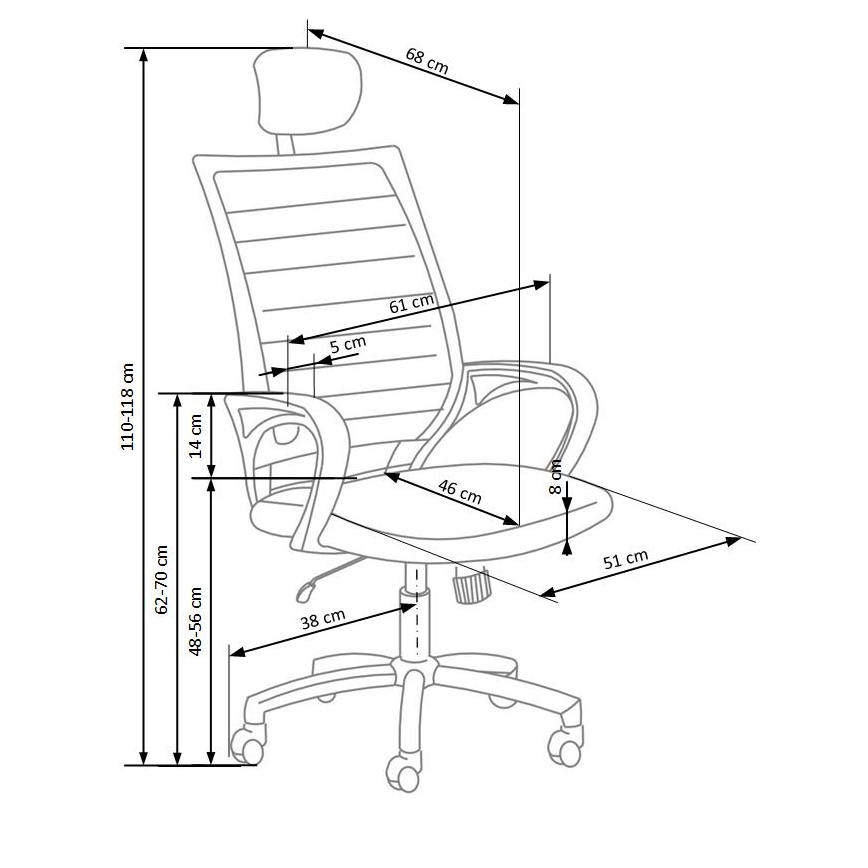 Bureaustoel MIRI zwart/wit