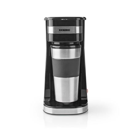 Butler - koffiezetapparaat voor één kopje 0,4 l met reisbeker 750W/230V roestvrij staal/zwart