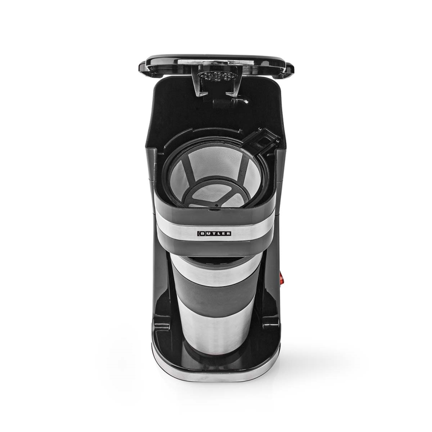 Butler - Machine à café pour une tasse 0,4 l avec gobelet de voyage 750W/230V inox/noir