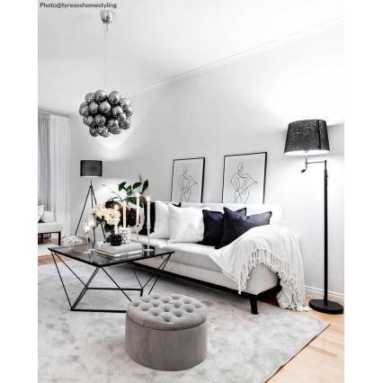 ByRydens - LED vloerlamp ORLANDO 1xE27/5W/230V + ingebouwde LED 3W, zwart Ø 36 cm