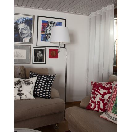 ByRydens - LED Vloerlamp ORLANDO 1xE27/5W/230V + LED/3W wit/glanzend chroom Ø 36 cm