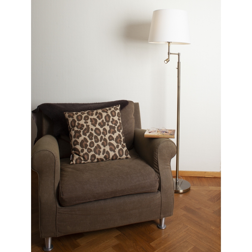 ByRydens - LED Vloerlamp ORLANDO 1xE27/5W/230V + LED/3W wit/brons Ø 36 cm