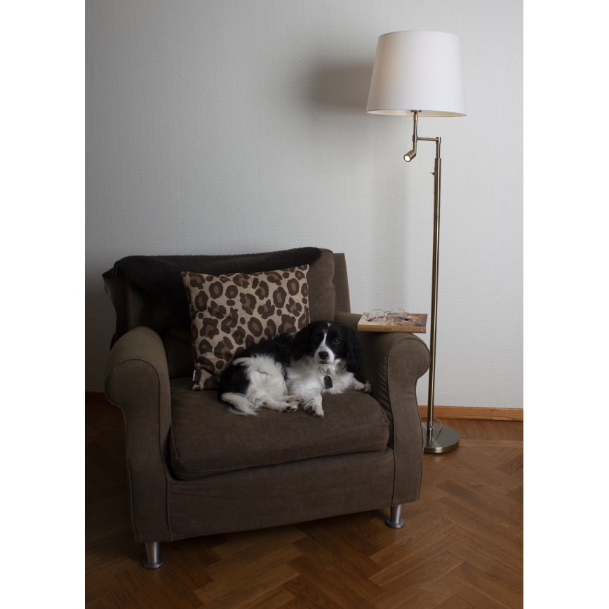 ByRydens - LED Vloerlamp ORLANDO 1xE27/5W/230V + LED/3W wit/brons Ø 36 cm