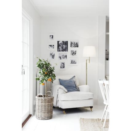 ByRydens - LED Vloerlamp ORLANDO 1xE27/5W/230V + LED/3W wit/goud Ø 36 cm