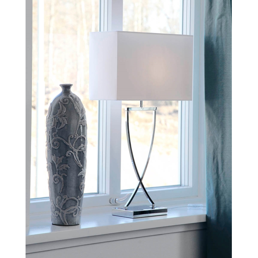 ByRydens - Lampe de table OMEGA 1xE27/5W/230V blanche/chrome brillant