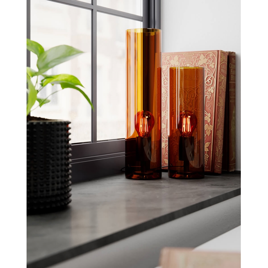 ByRydens - Tafellamp FLAKE 1xE27/5W/230V bruin/gerookt glas