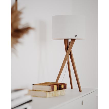 ByRydens - Lampe de table VEGA 1xE27/8W/230V blanche/chêne