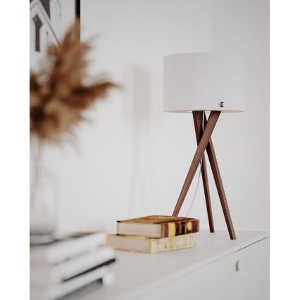 ByRydens - Lampe de table VEGA 1xE27/8W/230V blanc/noyer