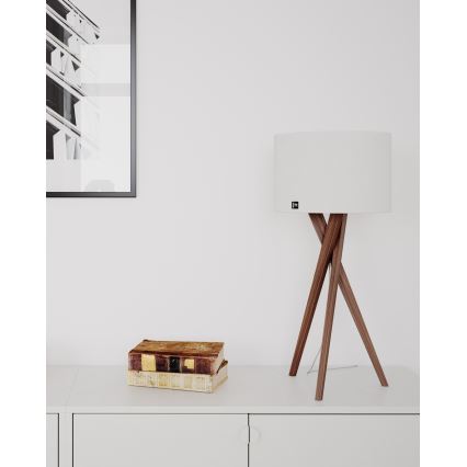 ByRydens - Tafellamp VEGA 1xE27/8W/230V wit/walnoot