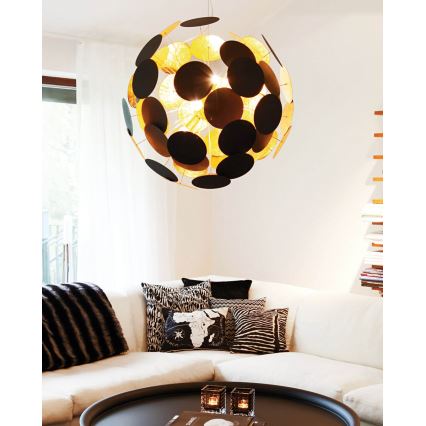 ByRydens - Hanglamp aan een koord PLANET 4xE14/5W/230V zwart/goud diameter 50 cm