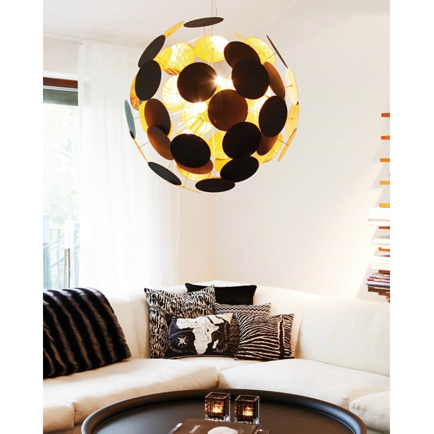ByRydens - Hanglamp aan een koord PLANET 4xE14/5W/230V zwart/goud diameter 50 cm