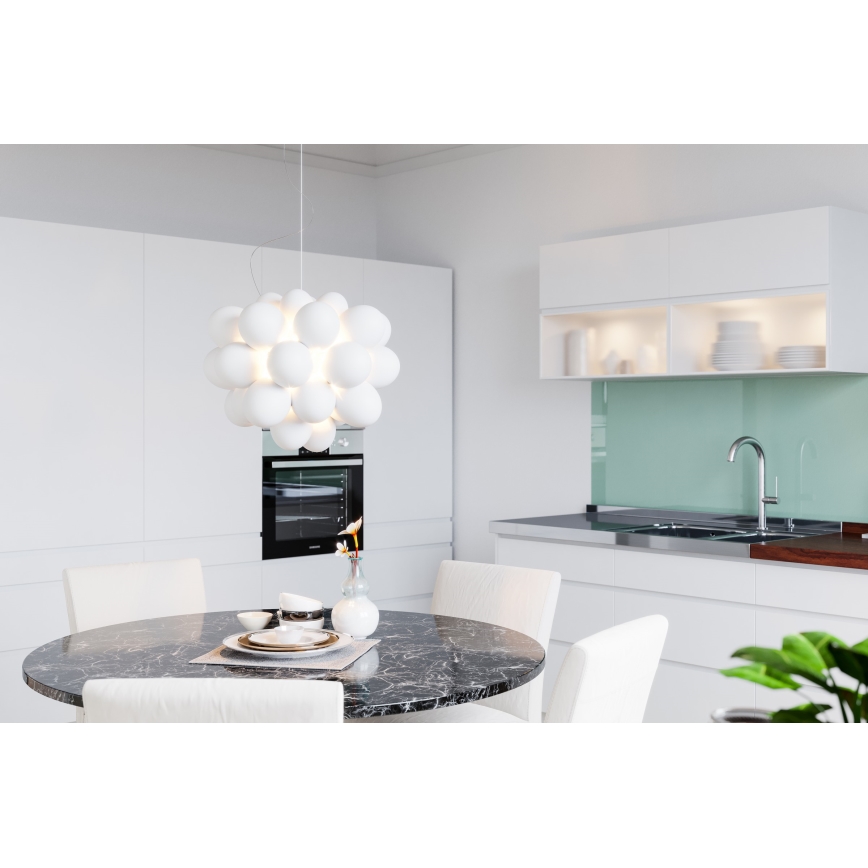 ByRydens - Suspension filaire GROSS 8xG9/4W/230V blanc d. 50 cm