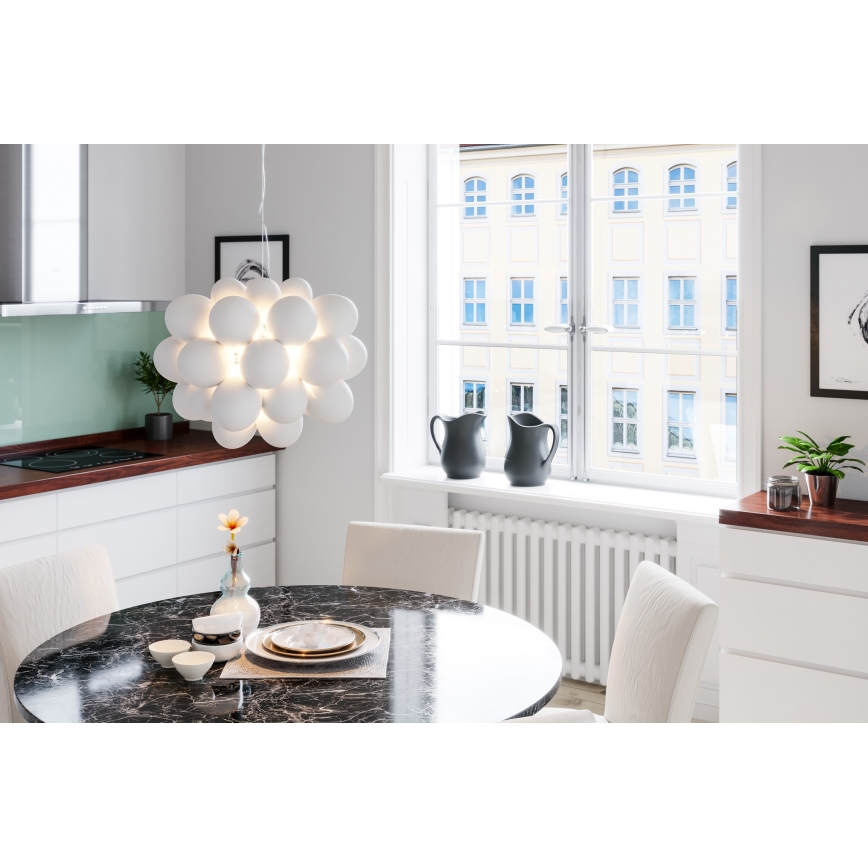 ByRydens - Suspension filaire GROSS 8xG9/4W/230V blanc d. 50 cm