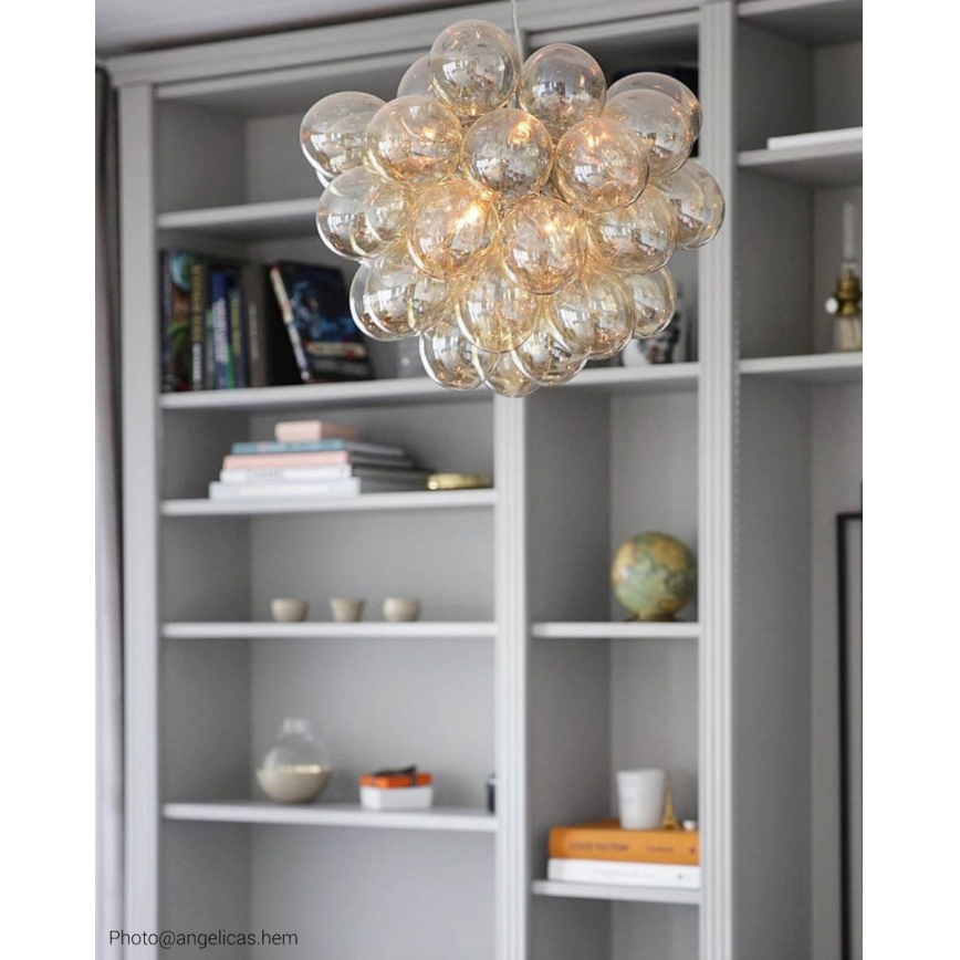 ByRydens - Suspension filaire GROSS 8xG9/4W/230V fumé/marron d. 50 cm