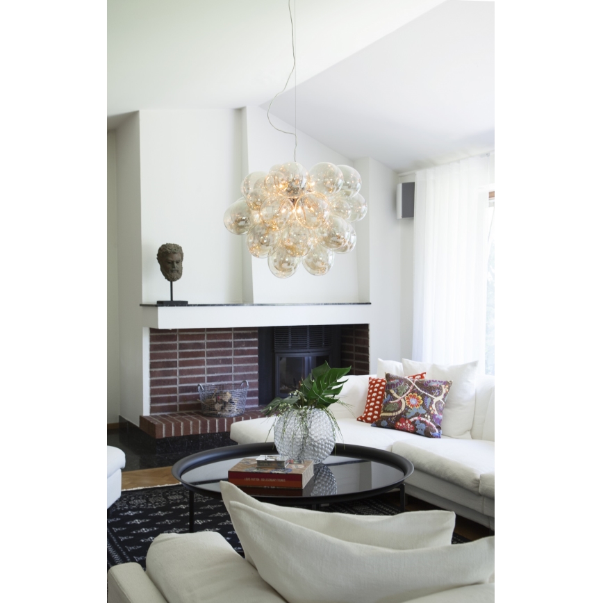 ByRydens - Suspension filaire GROSS GRANDE 8xG9/4W/230V fumé/marron d. 62 cm
