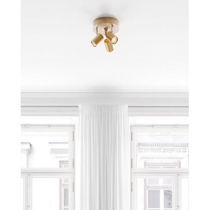 ByRydens - Plafondspot CORRECT 3xGU10/7W/230V goudkleurig Ø 20 cm
