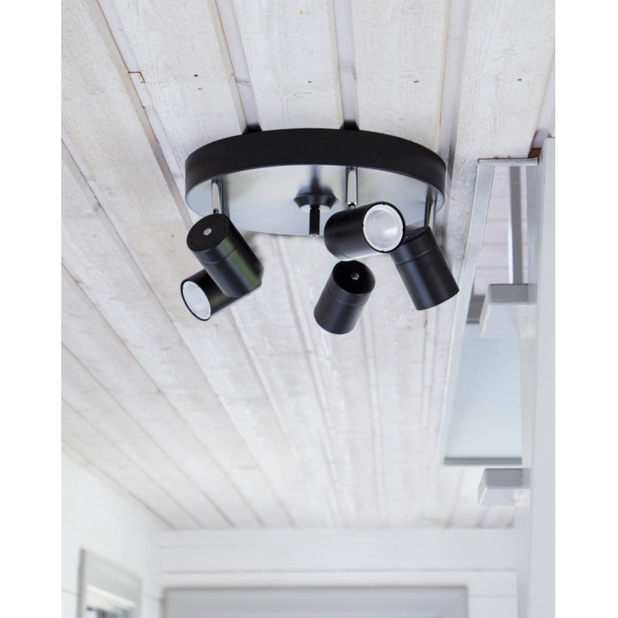 ByRydens - Spot CORRECT 5xGU10/7W/230V noir diam. 30 cm