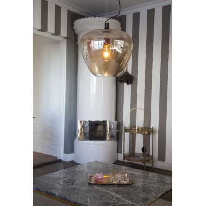 ByRydens - Hanglamp aan een koord BELLISSIMO 1xE27/8W/230V gerookt/bruin diameter 40 cm