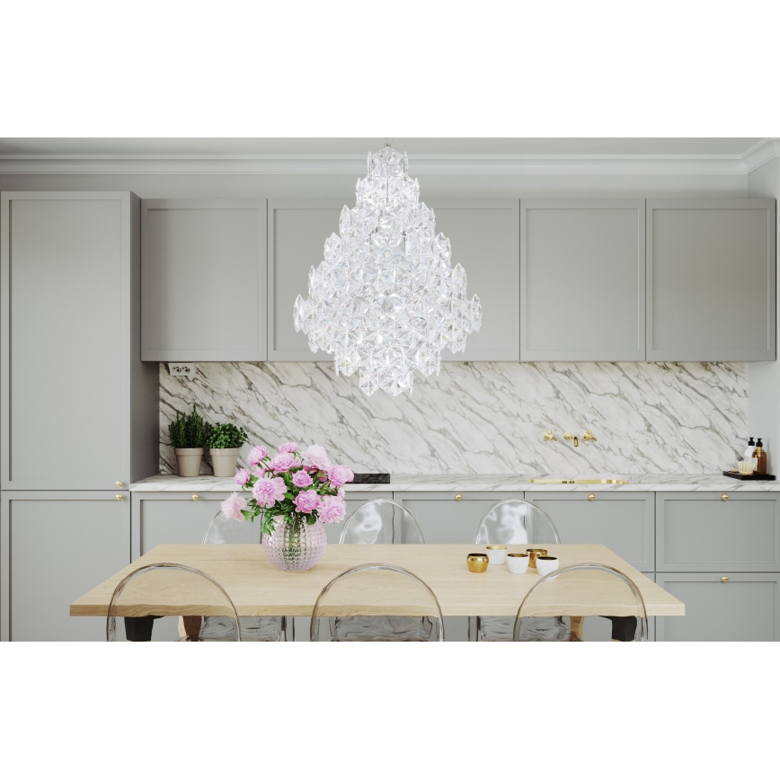 ByRydens - Hanglamp aan een ketting MONARQUE GRANDE 11xE14/5W/230V doorzichtig diameter 58 cm