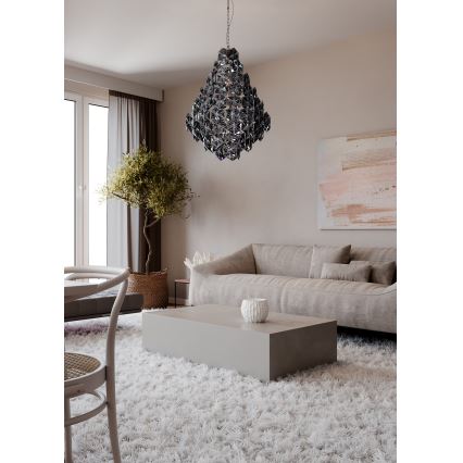 ByRydens - Hanglamp aan een ketting MONARQUE GRANDE 11xE14/5W/230V zwart diameter 58 cm