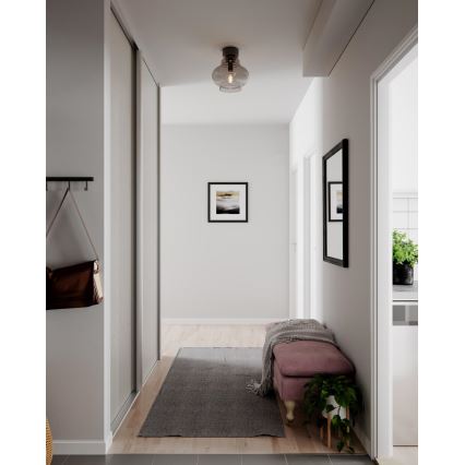 ByRydens - Plafondlamp DOLORES 1xE27/5W/230V Ø 30 cm grijs/rookkleurig