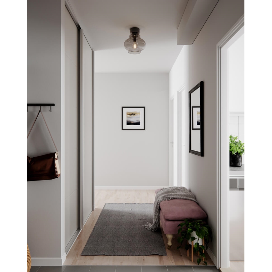 ByRydens - Plafondlamp DOLORES 1xE27/5W/230V Ø 30 cm grijs/rookkleurig