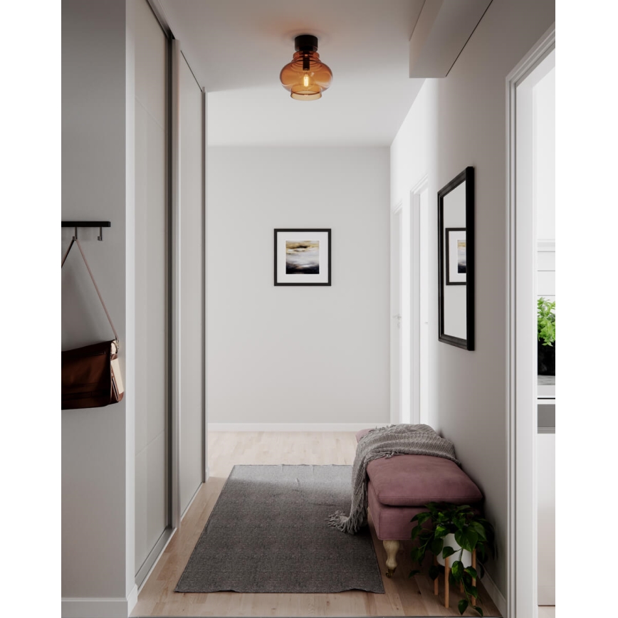 ByRydens - Plafonnier DOLORES 1xE27/5W/230V Ø 30 cm brun/fumé