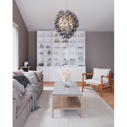 ByRydens - Hanglamp aan kabel DELUXE 4xE14/5W/230V grijs/rookglas