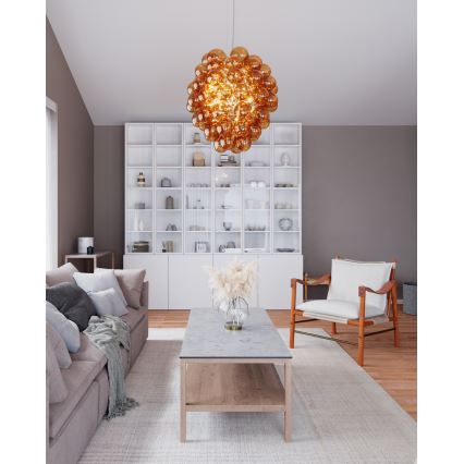 ByRydens - Suspension filaire DELUXE 4xE14/5W/230V fumé/marron d. 64 cm