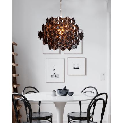 ByRydens - Lustre suspendu sur chaîne MONARQUE MINI 3xE14/8W/230V noir
