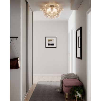 ByRydens - Plafondlamp GROSS 6xG9/8W/230V rookkleurig/bruin Ø 70 cm