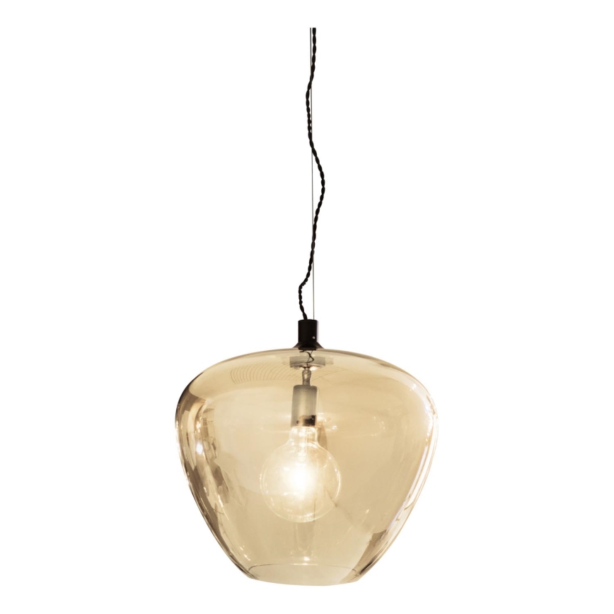 ByRydens - Hanglamp aan een koord BELLISSIMO 1xE27/8W/230V gerookt/bruin diameter 40 cm