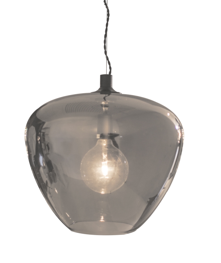 ByRydens - Hanglamp aan een koord BELLISSIMO 1xE27/8W/230V gerookt/zwart diameter 40 cm