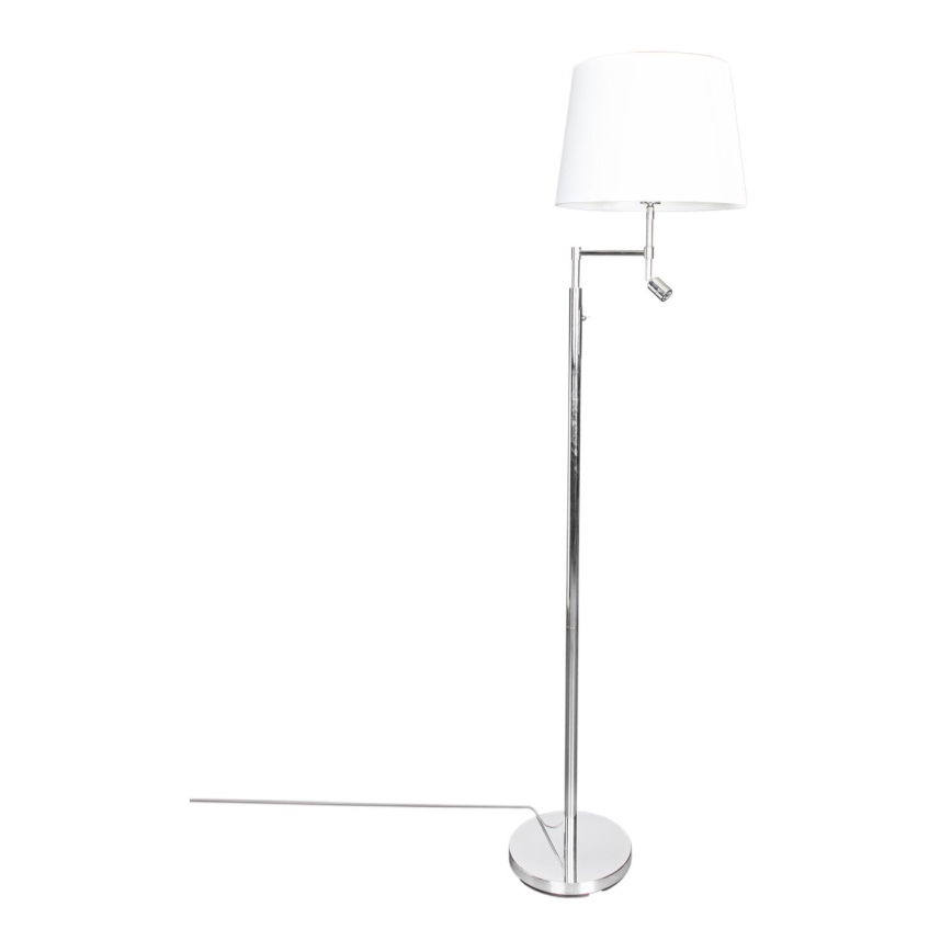 ByRydens - LED Vloerlamp ORLANDO 1xE27/5W/230V + LED/3W wit/glanzend chroom Ø 36 cm