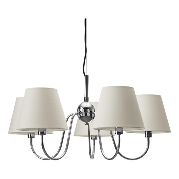 ByRydens - Pendellamp met kabel LYNF 5xE14/8W/230V glanzend chroom/wit