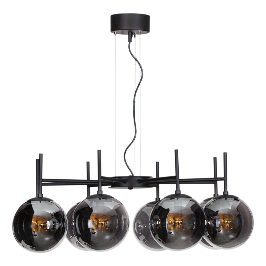 ByRydens - Suspension filaire BOYLE 8xE27/5W/230V fumé/noir d. 83 cm