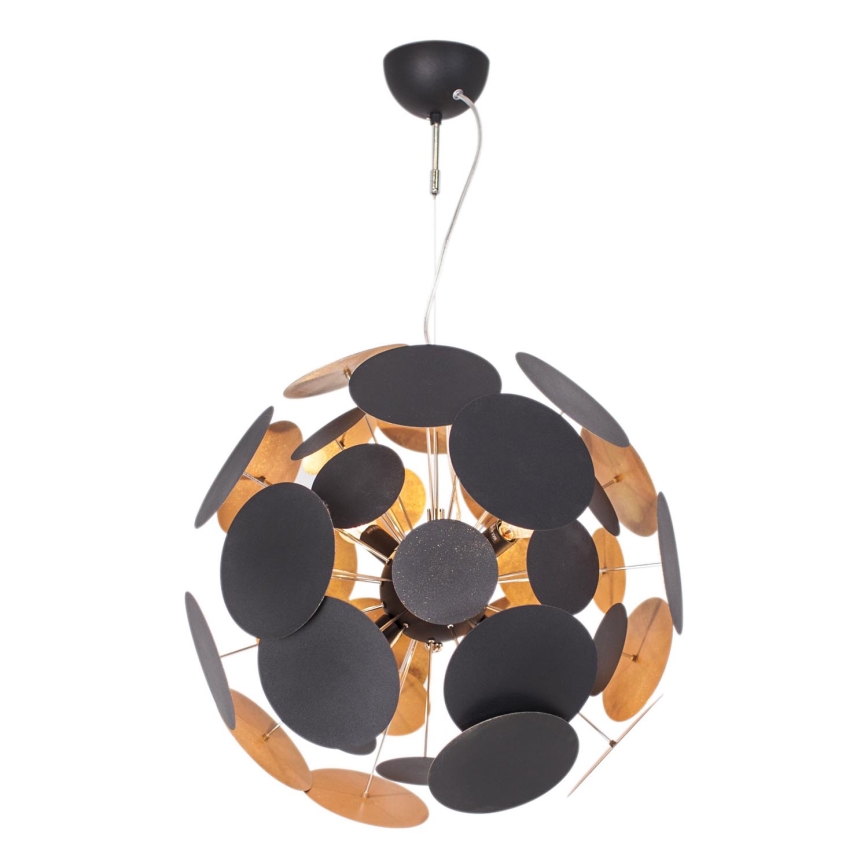 ByRydens - Suspension filaire PLANET 4xE14/5W/230V noir/doré d. 50 cm