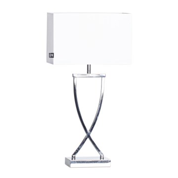 ByRydens - Tafellamp OMEGA 1xE27/5W/230V wit/glanzend chroom