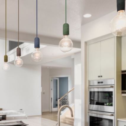 Câble d'alimentation 1xE27/60W/230V béton/bleu