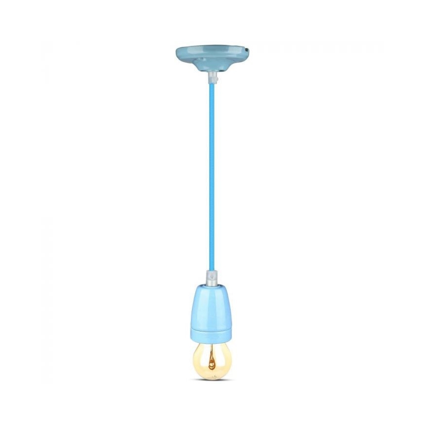 Câble d'alimentation 1xE27/60W/230V bleu/porcelaine