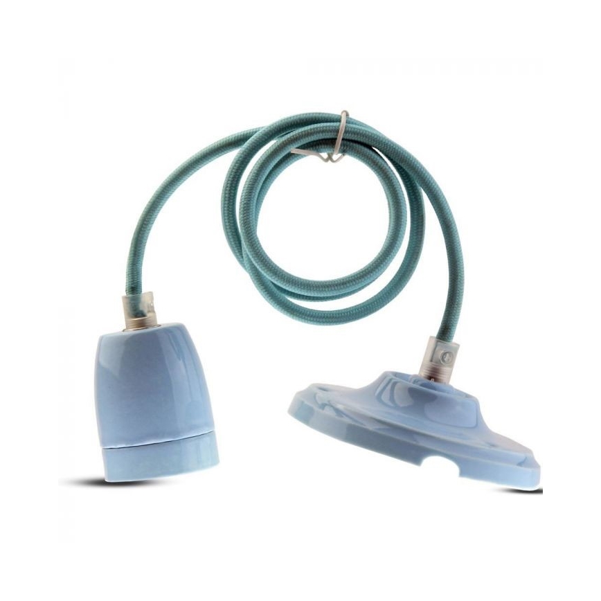 Câble d'alimentation 1xE27/60W/230V bleu/porcelaine
