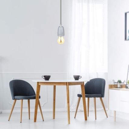 Câble d'alimentation 1xE27/60W/230V gris/porcelaine
