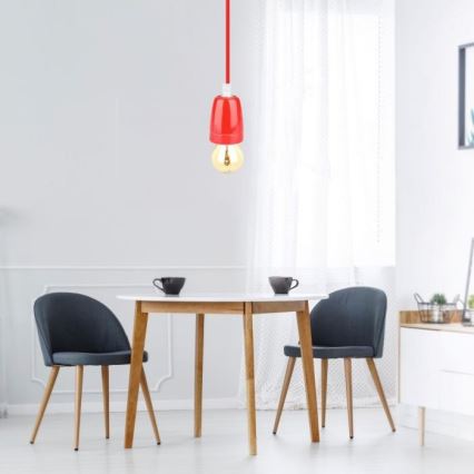 Câble d'alimentation 1xE27/60W/230V rouge/porcelaine
