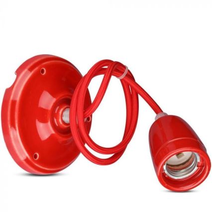 Câble d'alimentation 1xE27/60W/230V rouge/porcelaine