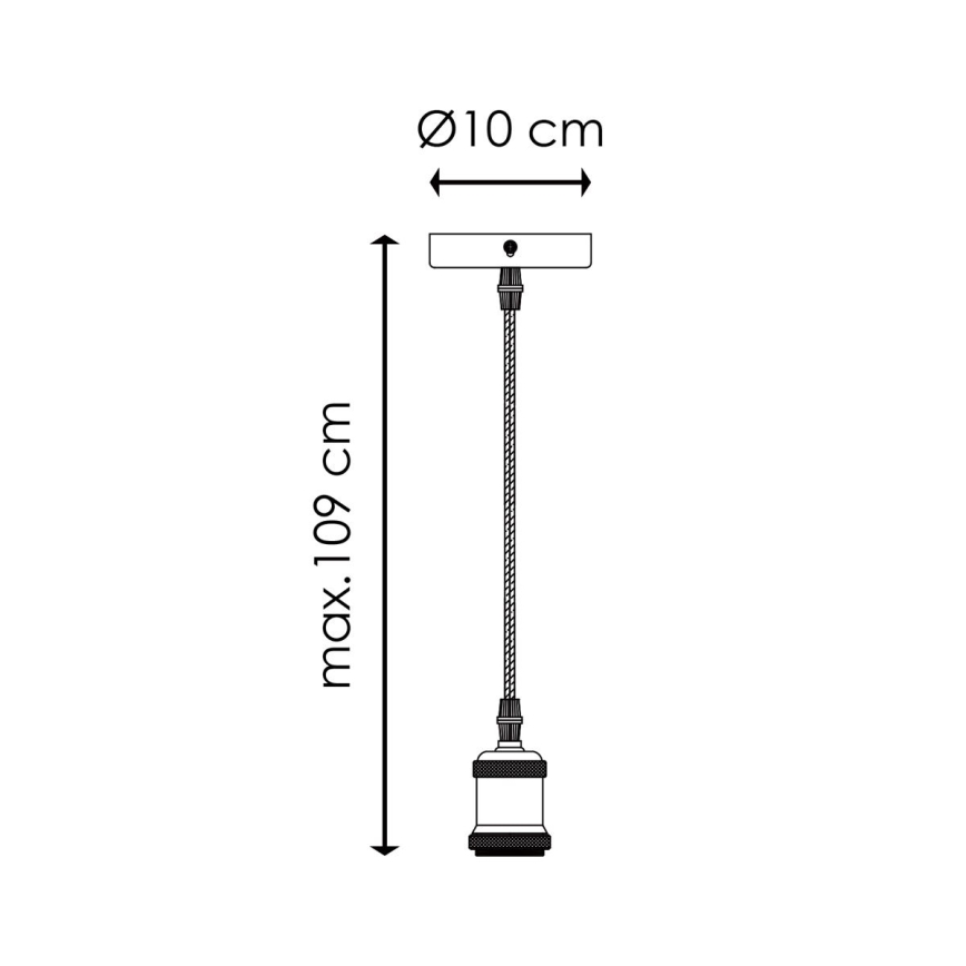 Câble d'alimentation VINTAGE 1xE27/60W/230V chrome mat