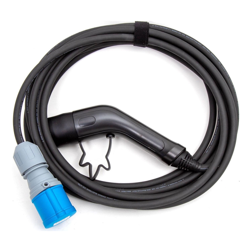 Câble de recharge pour camping-cars électriques type 2, 7 m, 3,6 kW, 16 A