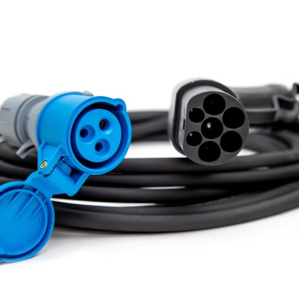 Câble de recharge pour camping-cars électriques type 2, 7 m, 3,6 kW, 16 A