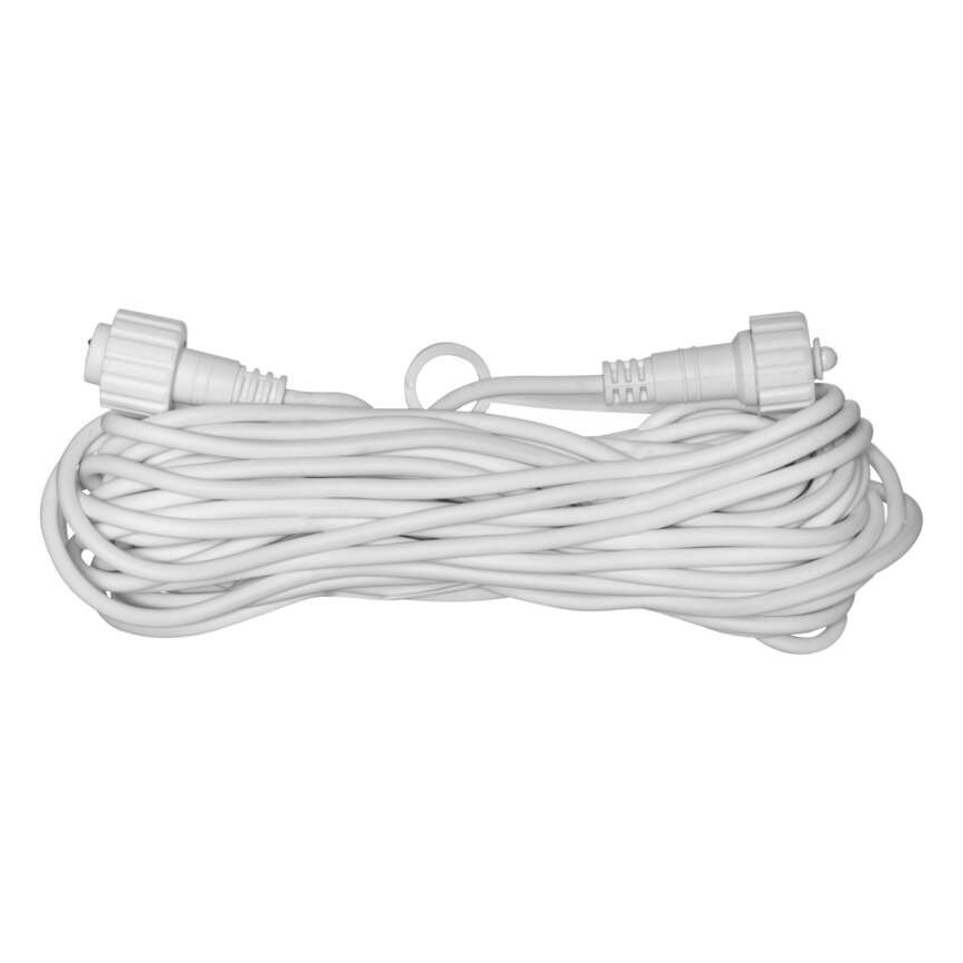 Câble d'extension extérieur 10 m IP44 pour guirlandes lumineuses raccordables, blanc