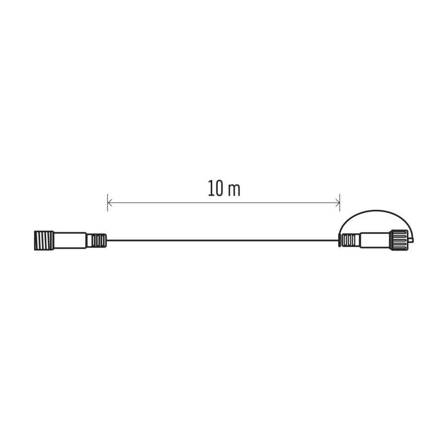 Câble d'extension extérieur 10 m IP44 pour guirlandes lumineuses raccordables, blanc